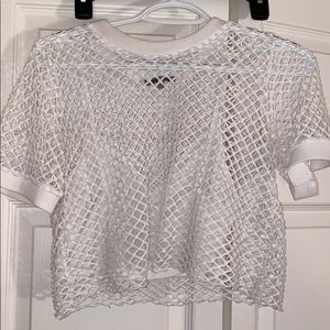 White Mesh Crop Top🤍